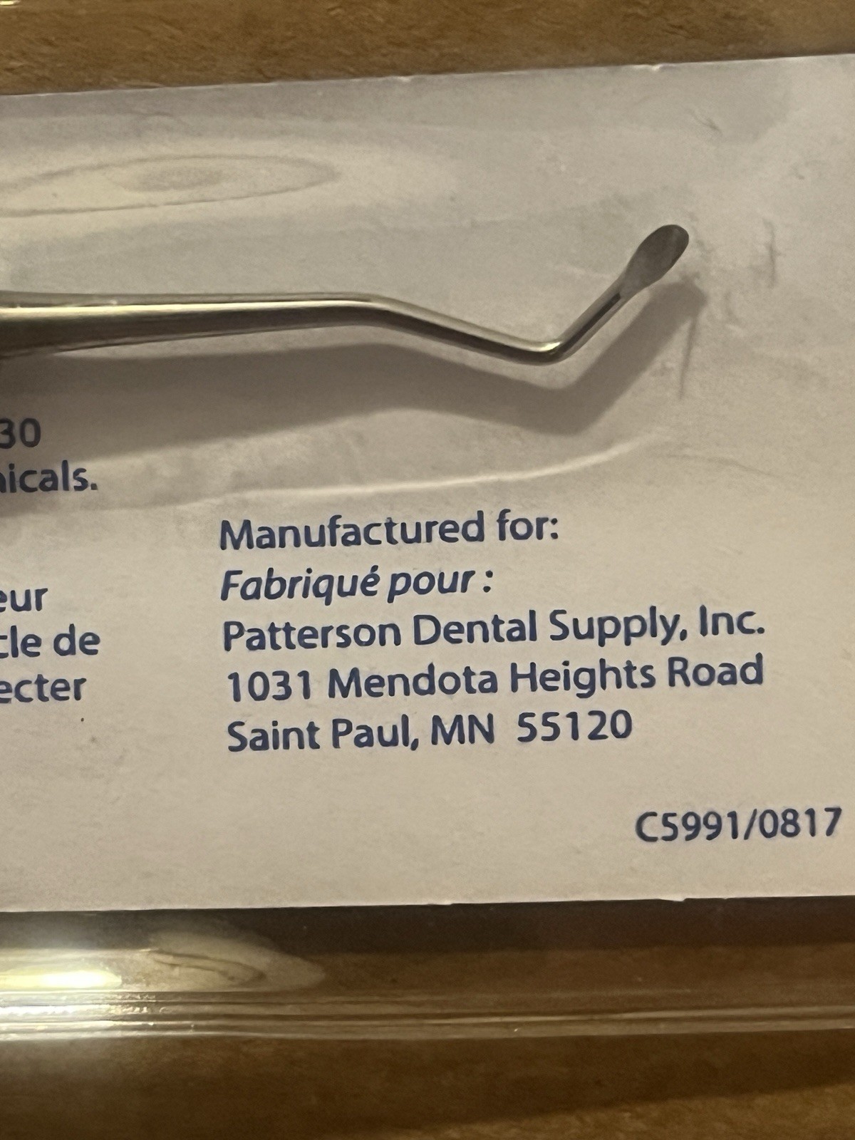New Dental #19W Excavator Patterson Brand REF 092-4415 Made In USA