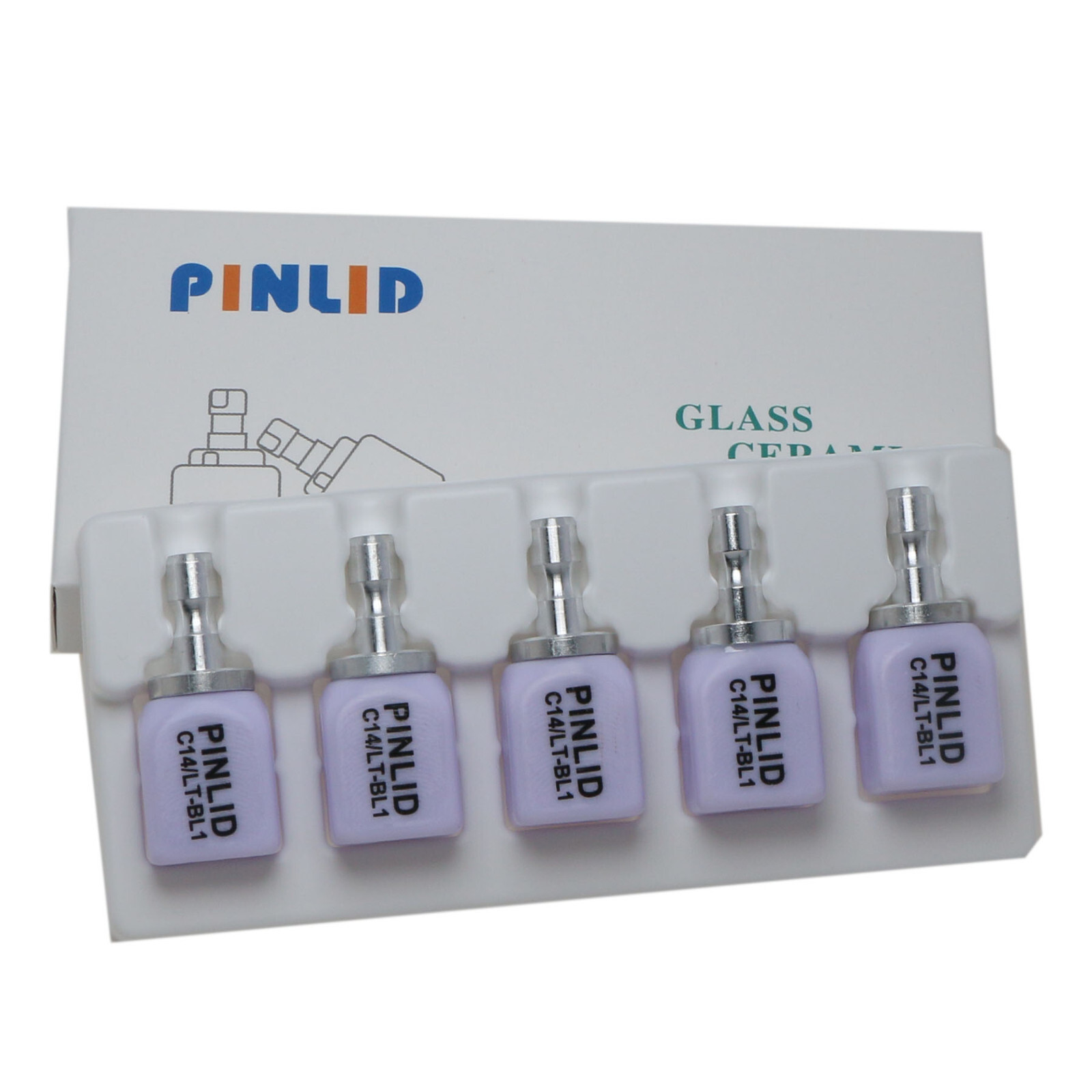 5Pcs C14 Dental Glass Ceramic Blocks CAD CAM Block HT LT Fits Sirona Roland MCXL