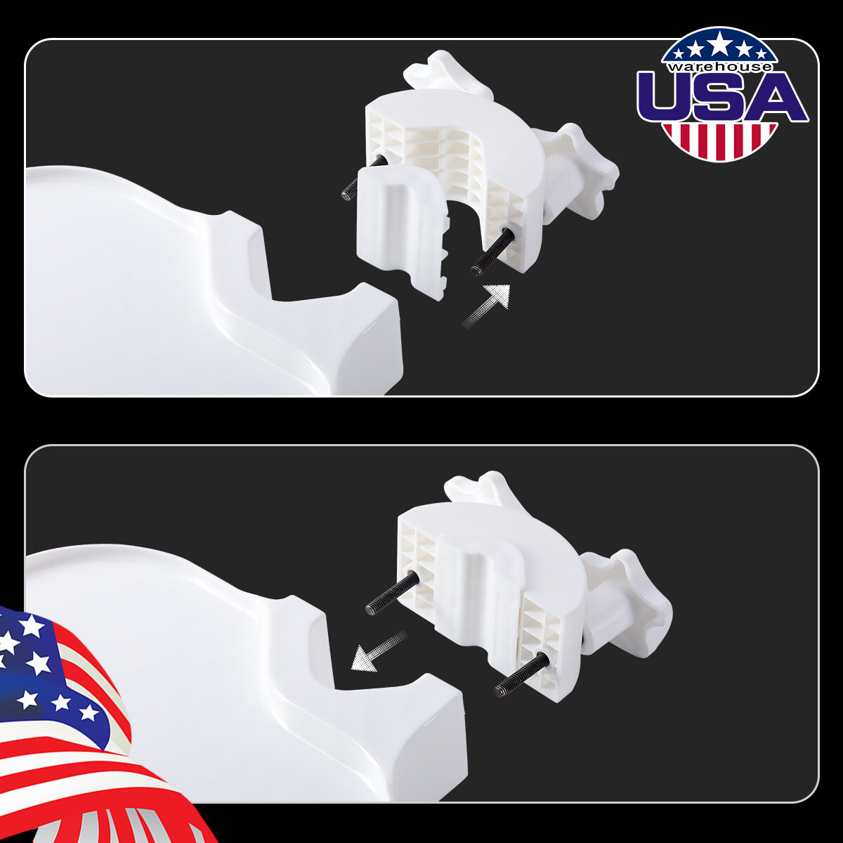 Dental Universal Utility Plastic Post Mounted Tray Table for Dental Chair Unit