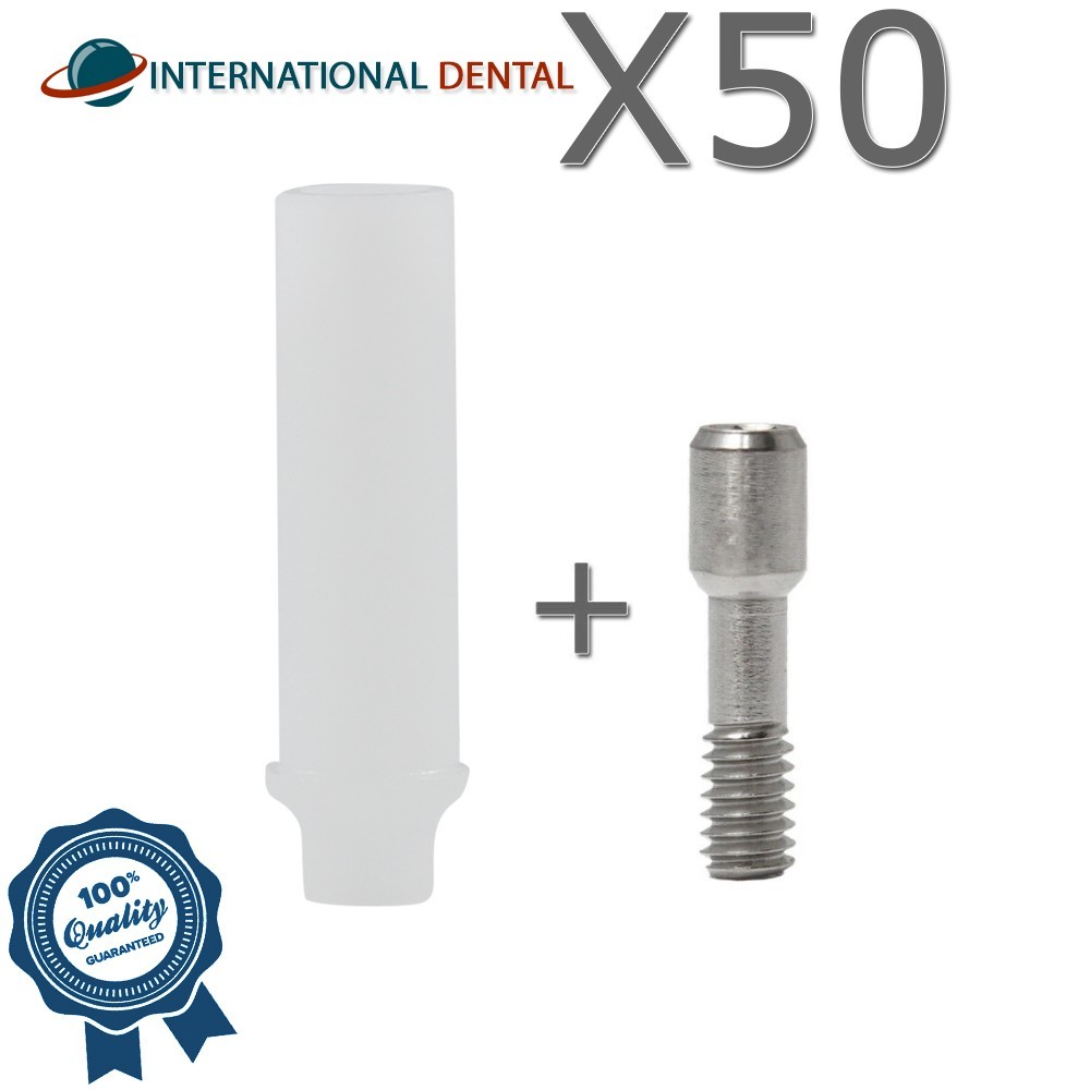 50 Plastic Rotational Castable Abutment Non Hex Dental Fixture Int Hex 2.42mm