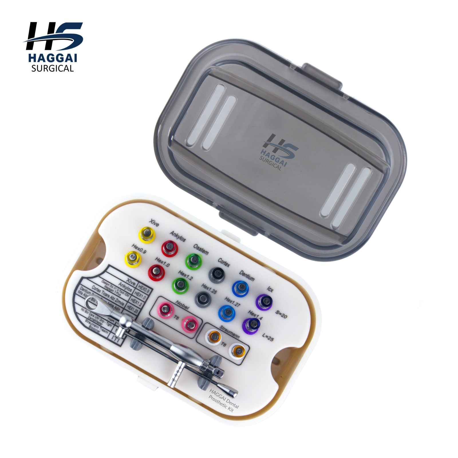 Dental Prosthetic Implantology Kit–16 Pcs Drivers, Torque Ratchet with Cassette