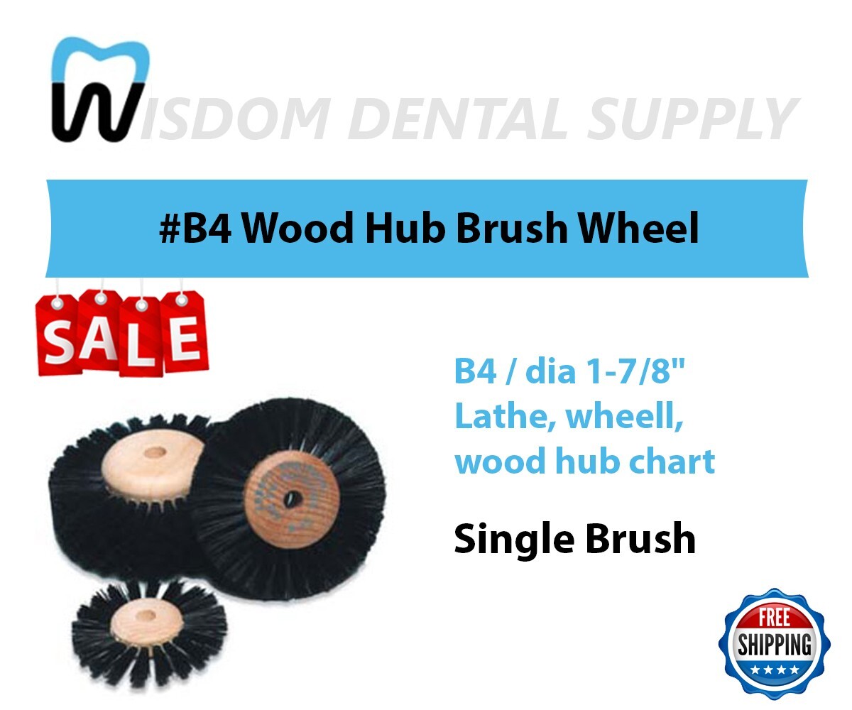 Abbott-Robinson #B4 wood hub brush wheel, 1-7/8″ Diameter, 1 straight row