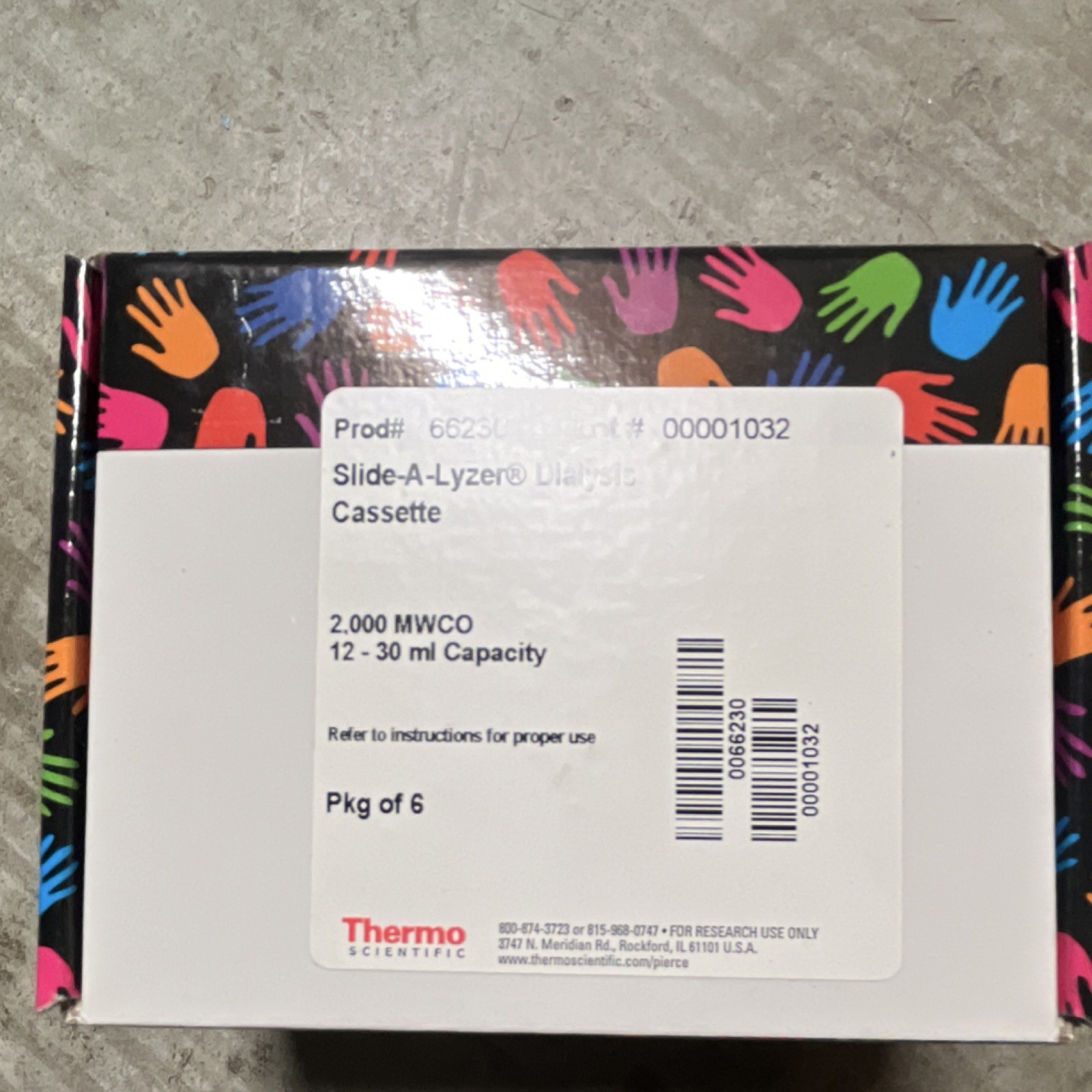 Thermo Scientific Slide-A-Lyzer Dialysis Cassette 2,000 MWCO 12-30 mL 6/PK