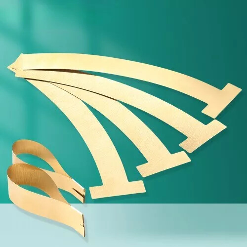 100/Bag Dental T- Band Brass Straight Large Small Curved Matrix Bands 0.05mm