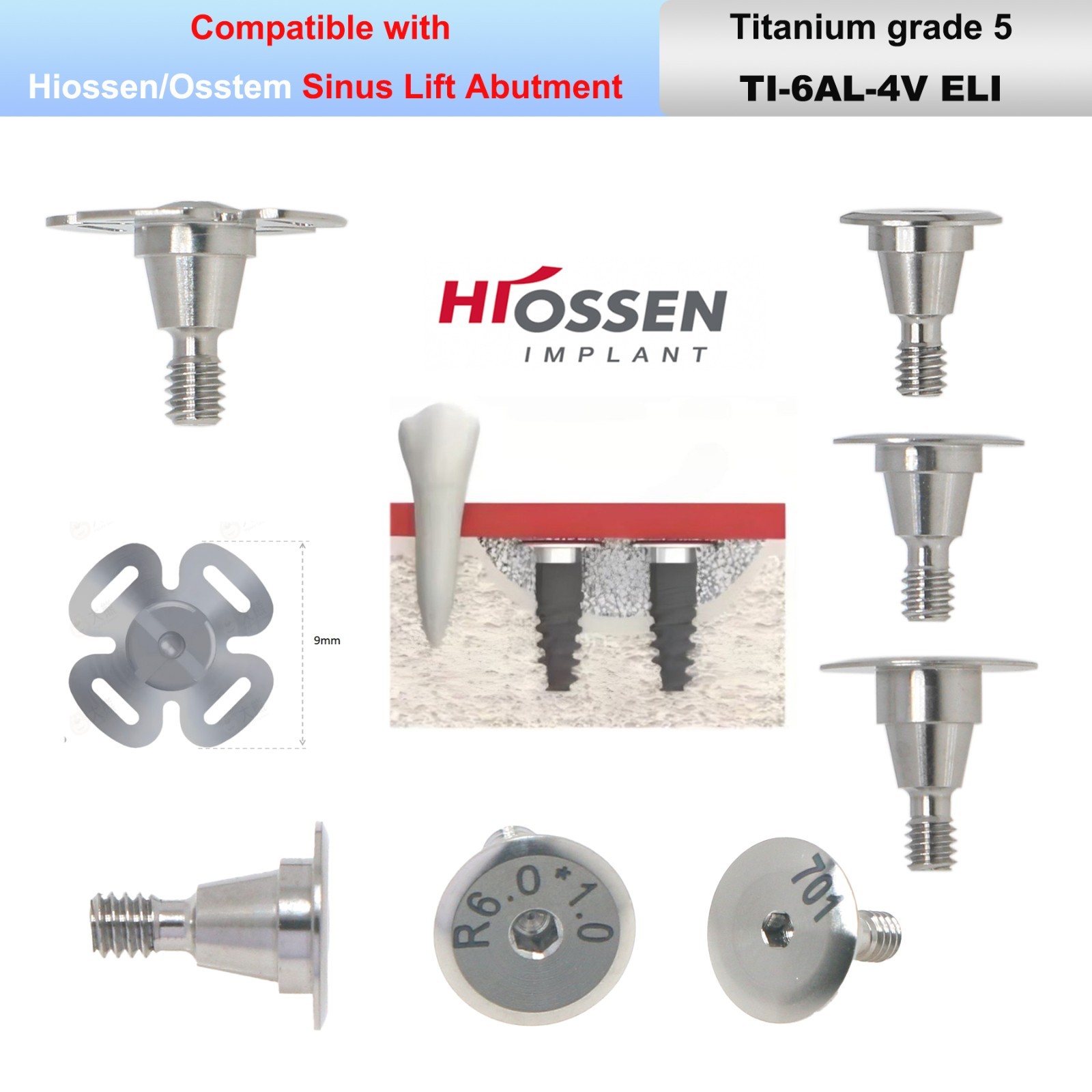 Hiossen R Sinus Lift Temporary Abutment Titanium Osstem/ DIO UF/NEO/NobelActive