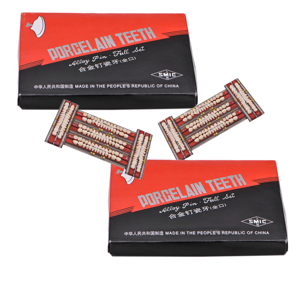 140pc 1box dental Alloy Pin Porcelain Teeth Material Colors Shade A2 25#full set