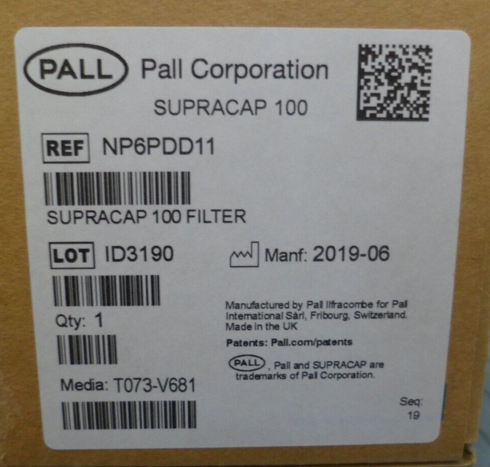 Pall Corporation Ref NP6PDD11 Supracap 100 Filter
