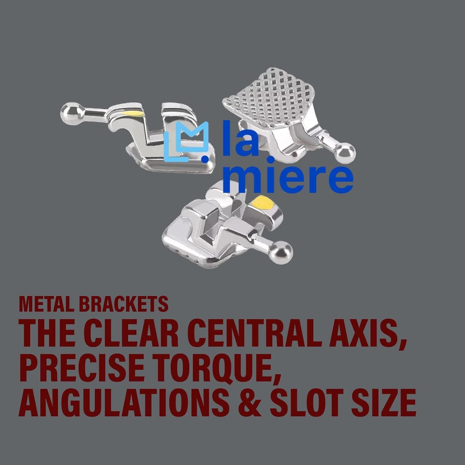 20PCS Teeth Metal Braces, MIM Monoblock Brackets, 0.22 Slots 3-4-5 with Hooks 20