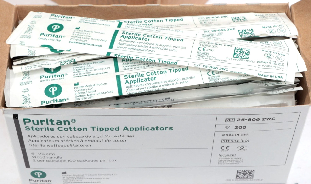 Puritan Sterile Cotton Tipped Applicators 25-806 2wc Box of 200