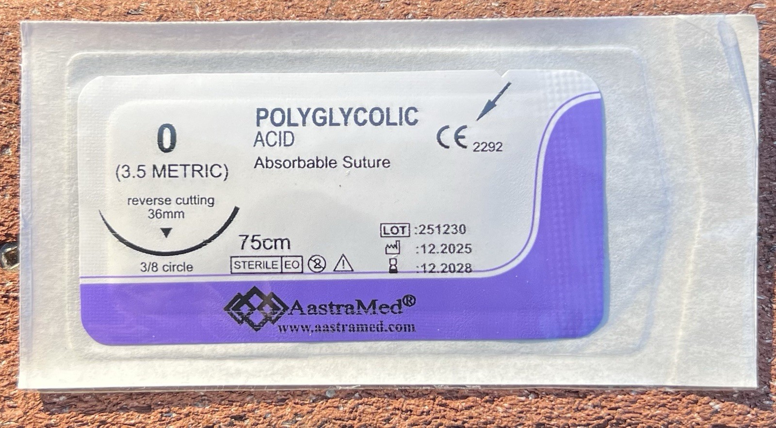 0/0 PGA Suture, 48ct (2 Boxes) Polyglycolic Acid Veterinary Dental Surgical