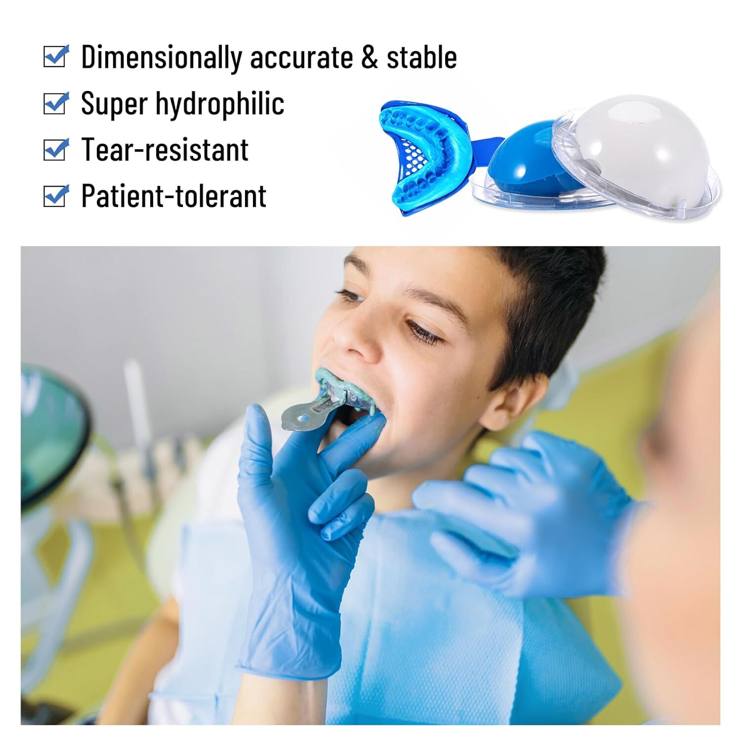 Dental VPS Impression Putty Fast Set 25g x12(Base x6 & Catalysts x6) Hydrophilic