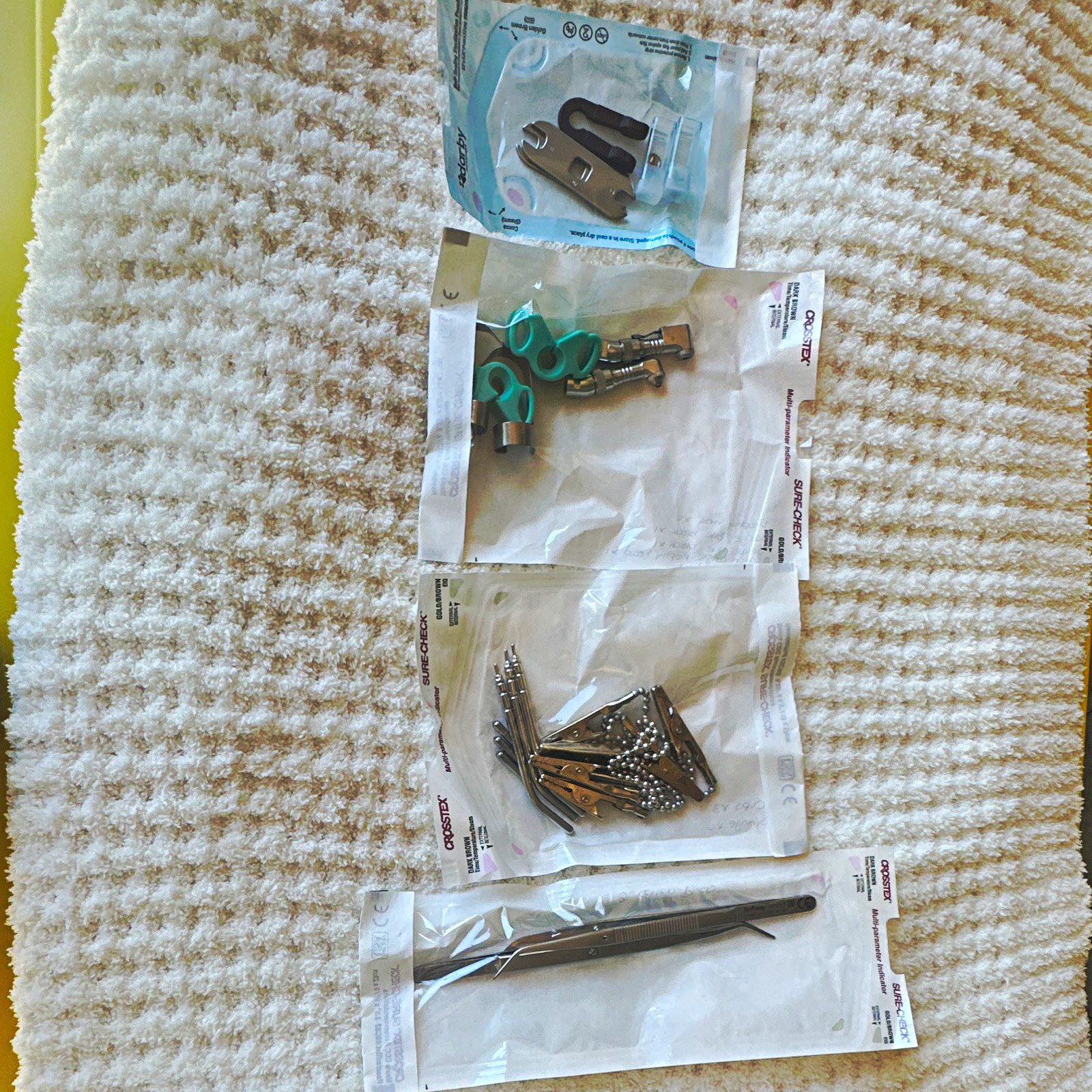 Dental Hygiene supply lot – forceps, bib clips, air/water, prophy angle etc.