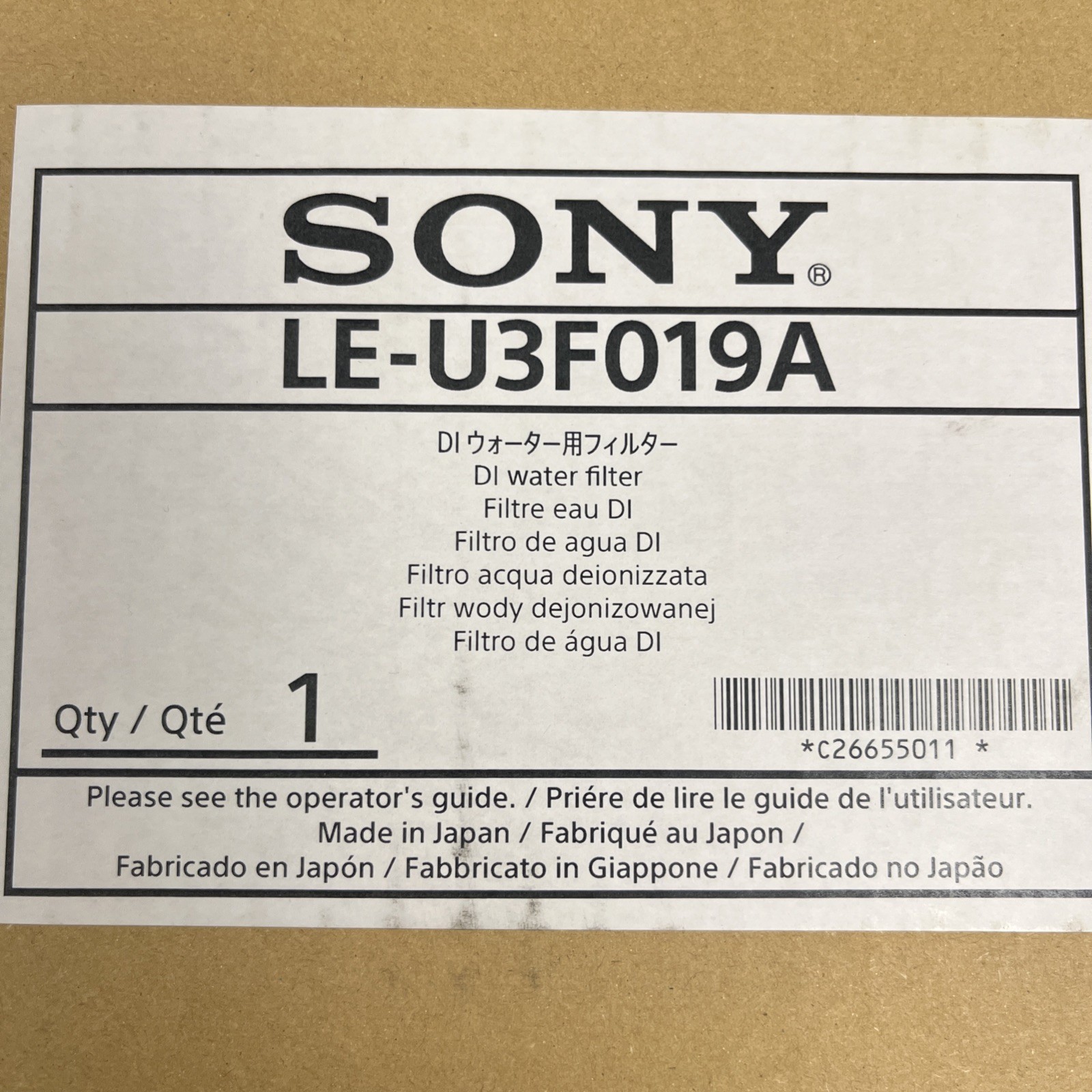 SONY Sheath Filter LE-U3F003A (1/box)
