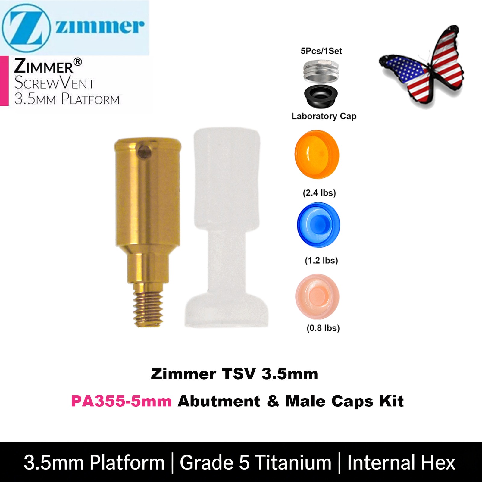 US LOCATOR Abutment Anchor for Zimmer 3.5/4.5 Platform TSV/BEGO/Cortex/Adin/MIS