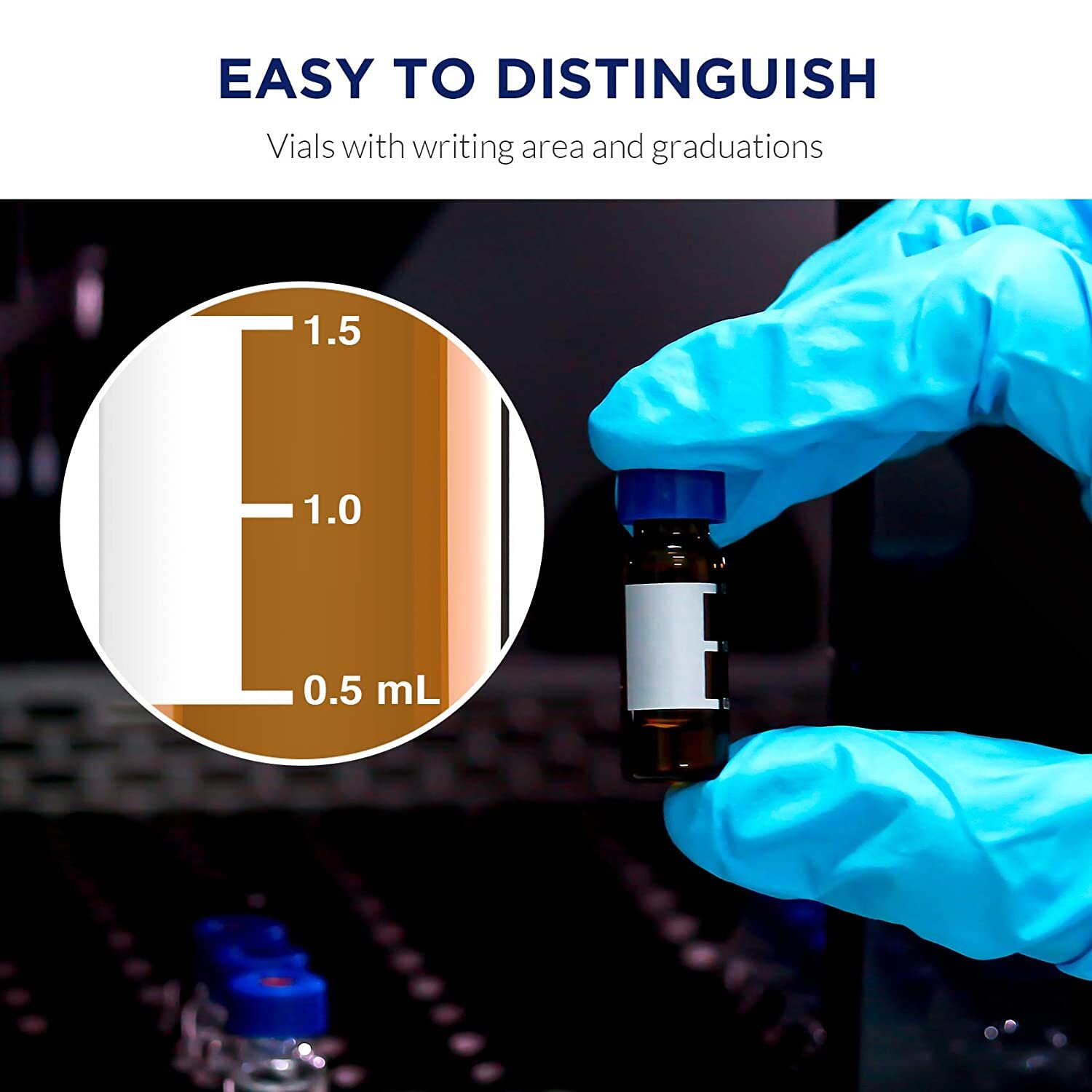 4000pcs 2mL Clear/Amber Vials Pre-slit 9-425 Caps, MCE Gridded Membrane Filters