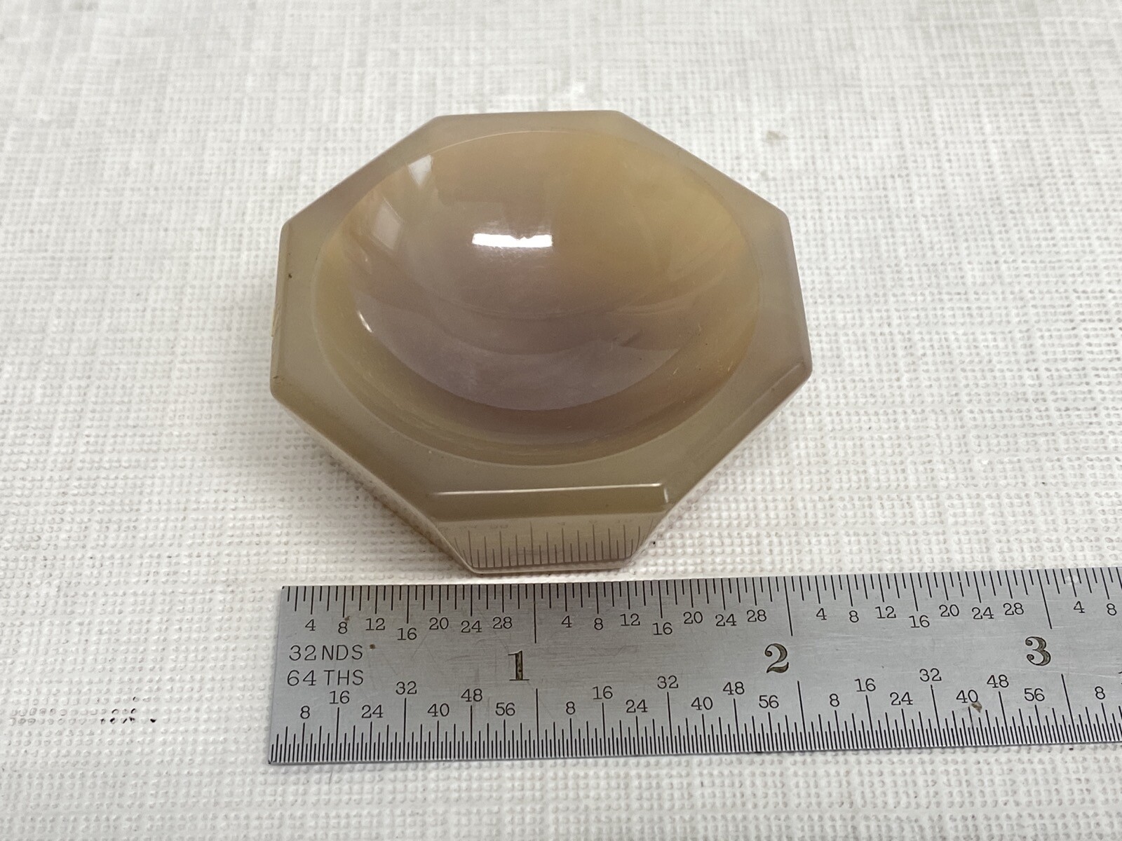 Octagonal Agate Lab Mortar Only 52mm L x 52mm W x 24mm H 38mm Grinding ID