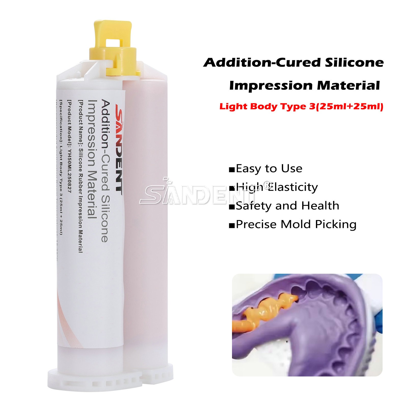 Light Body Fast Set Silicone Impression Material Standard Pk 50mL with 5 Tips