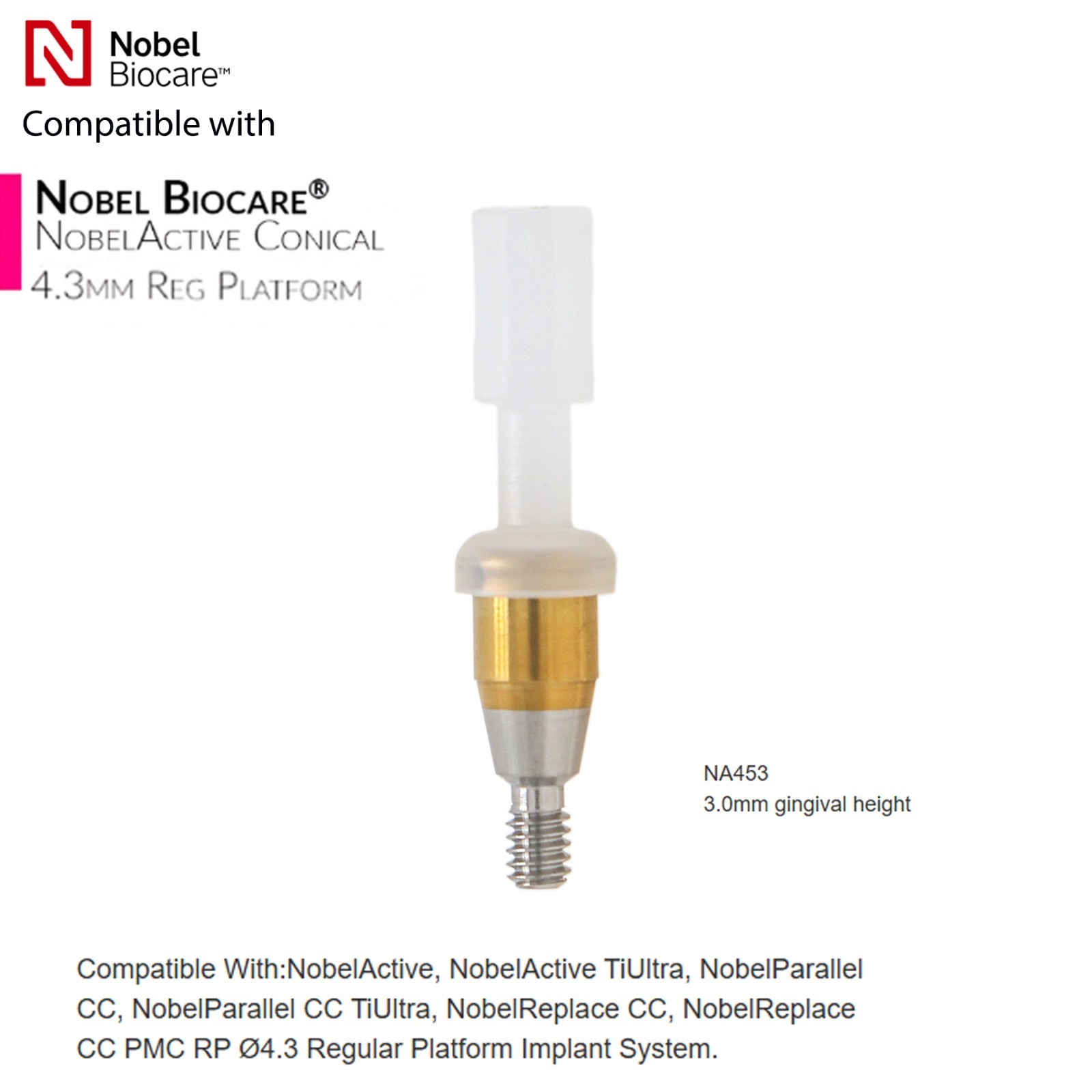 Implant Locat0r Abutment NP/RP, Fit For Nobel Biocare Active ,AH=1/2/3/4/5.0mm