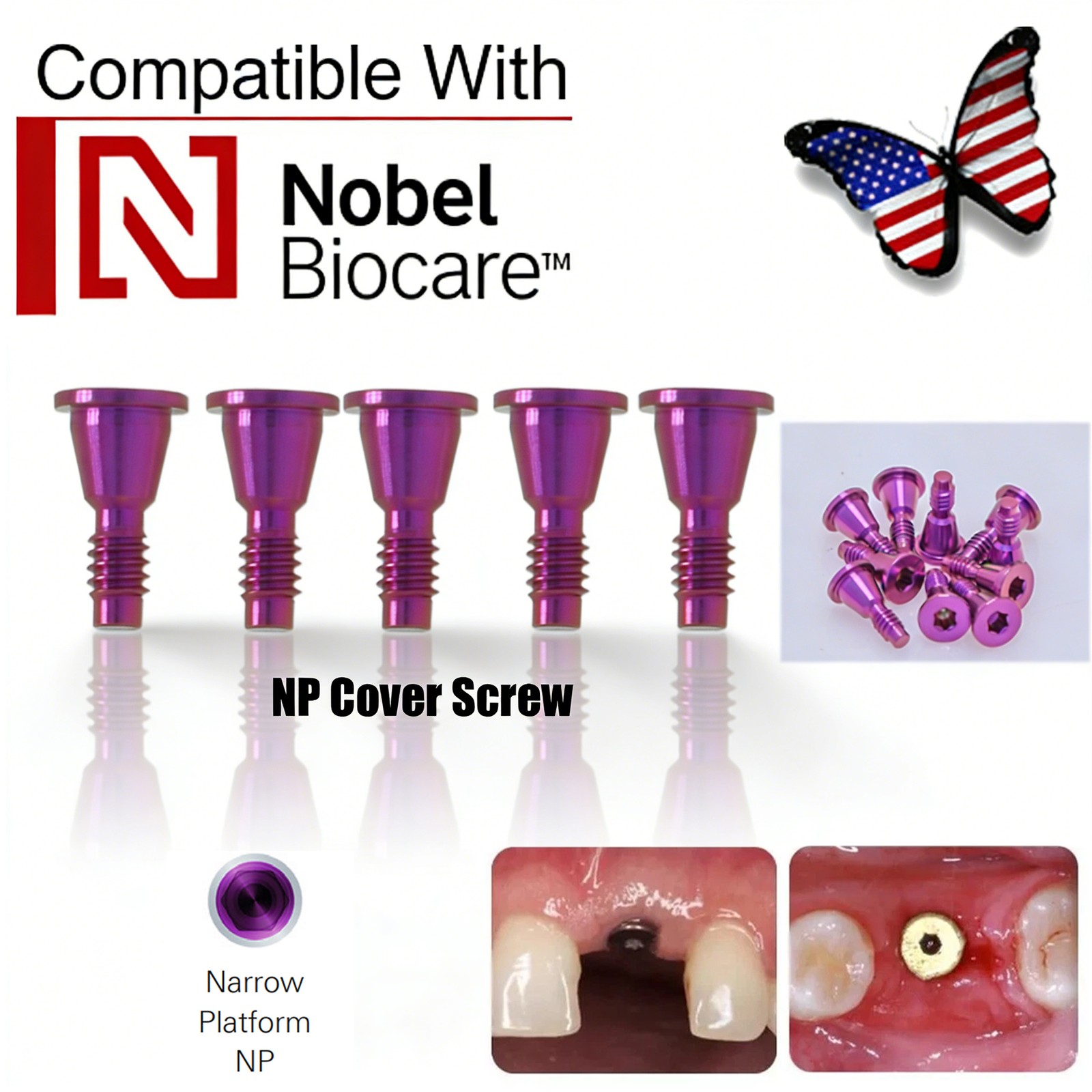 US Nobel Biocare Implant Healing Abutment Cap Titanium NP RP CC Temporary Dental