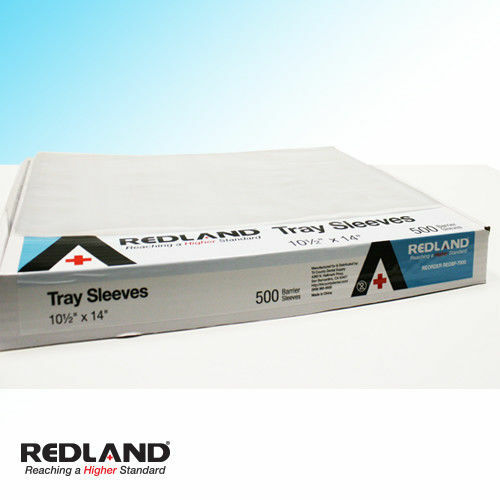 REDLAND Tray Sleeves Size B 10.5” x 14” Clear Disposable Dental Vet 500/Box -FDA