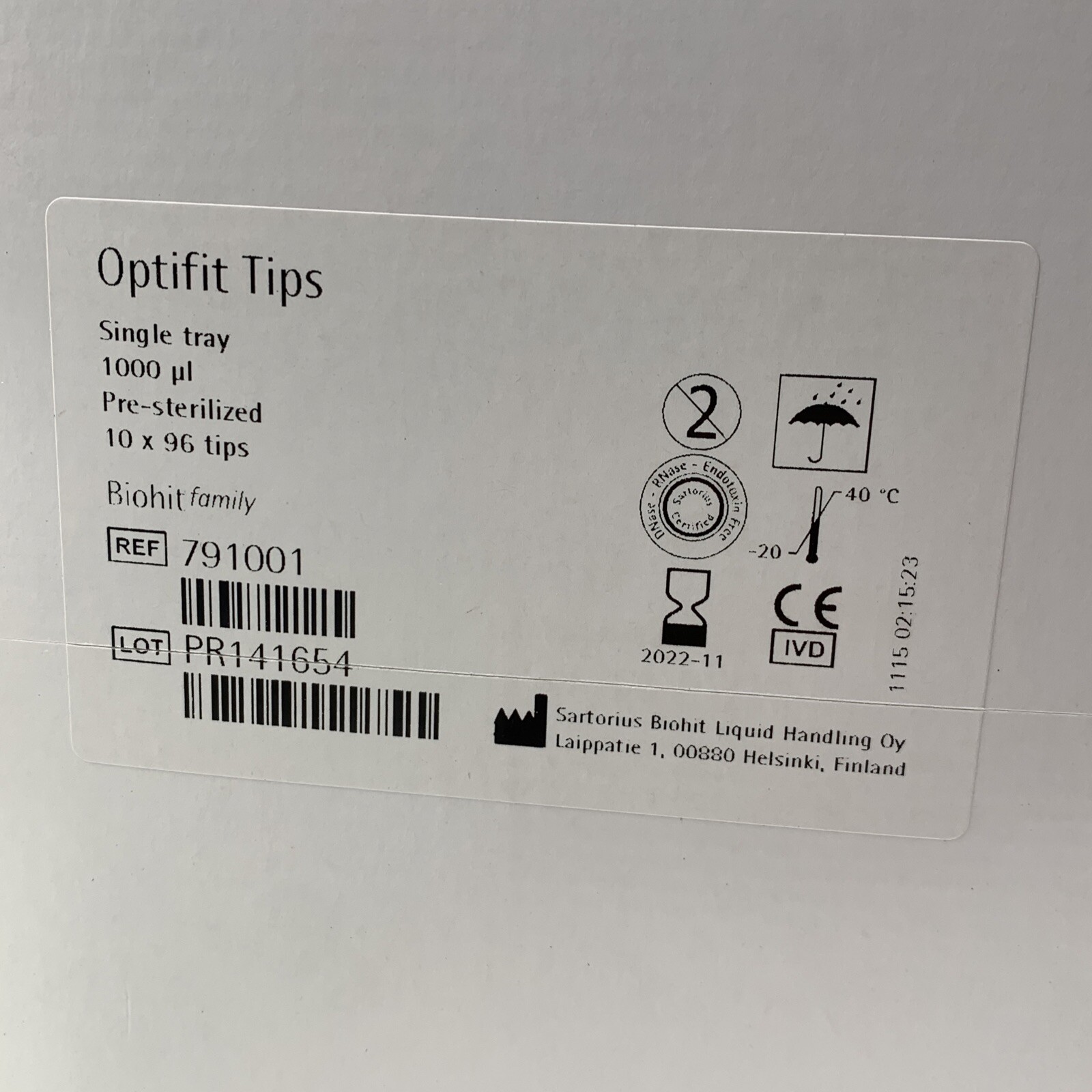 (19-Racks) Sartorius 791001 Sterile Optifit Pipette Tip 10-1000uL EXPIRED 2022