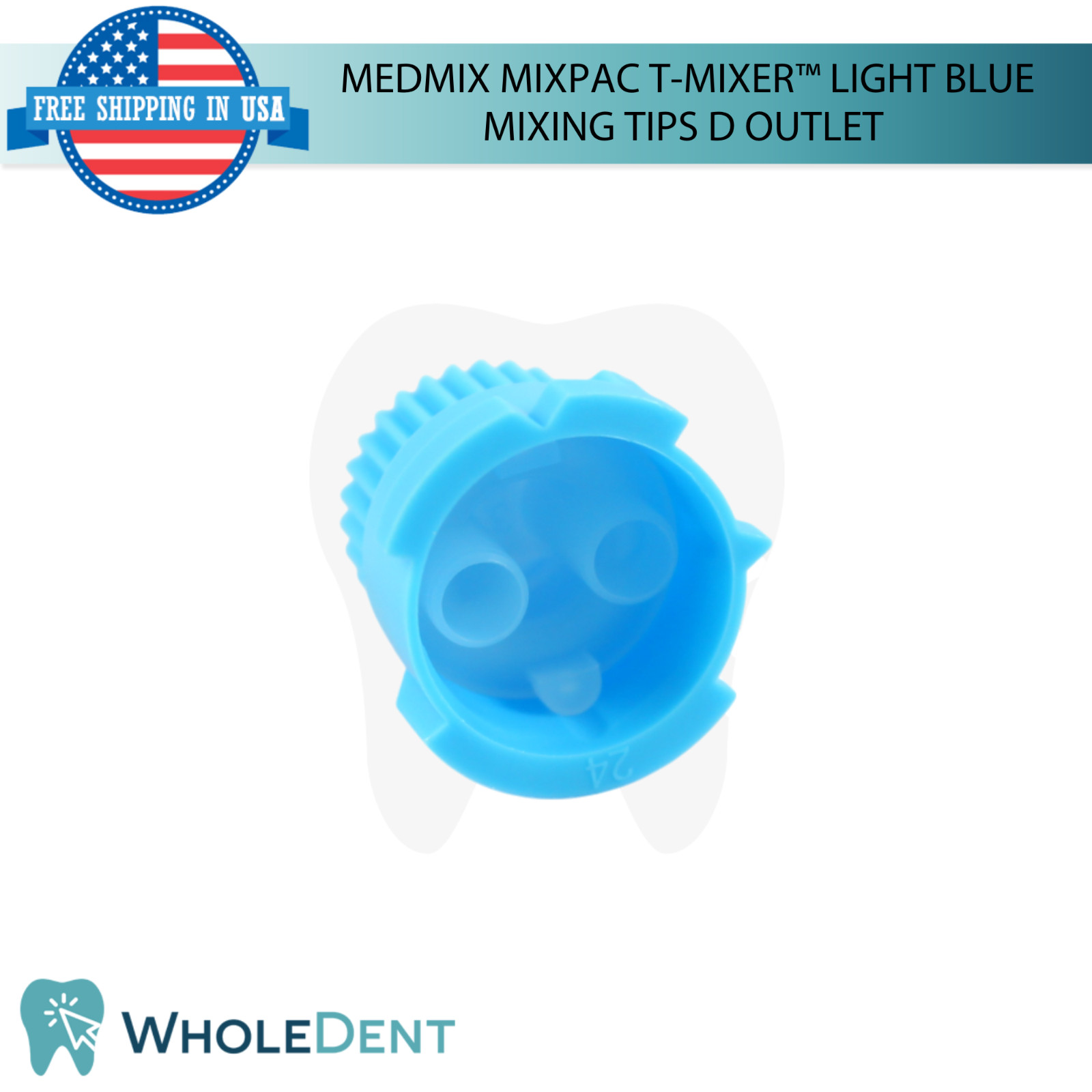 Dental Medmix MIXPAC™ T-Mixer™ Mixing Tips D Outlet Light Blue Dispensing Tool