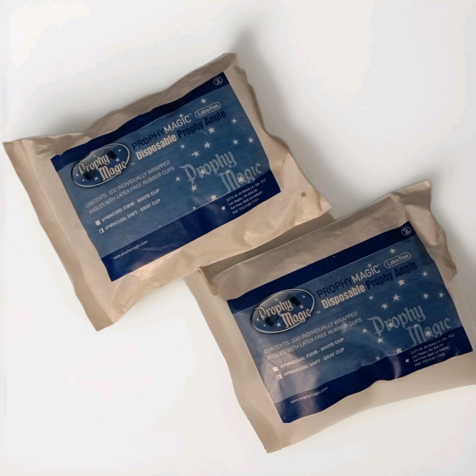 2 Bags of Prophy Magic Classic prophy angles with soft gray cup, 100 Per bag