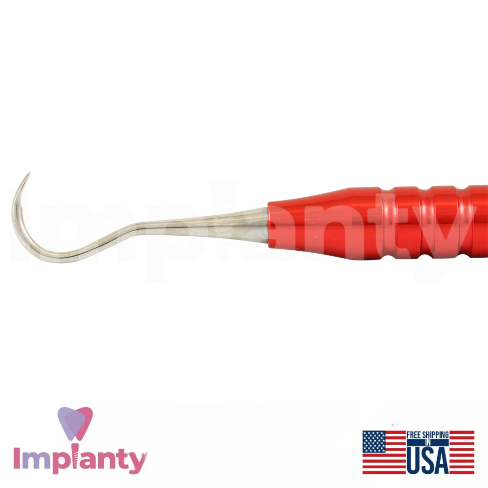 TOLA Red Curette 2 Lateral Approach Double Sided Stainless Steel Tool