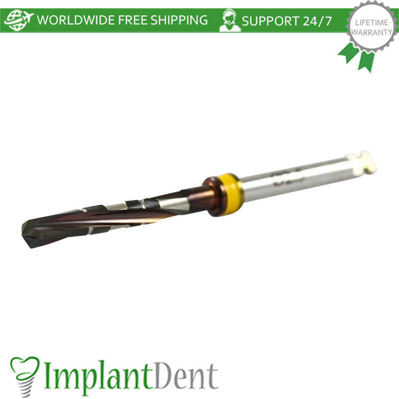 1x Dental DLC Straight Drills 16mm External Irrigated Stainless Steel Tool