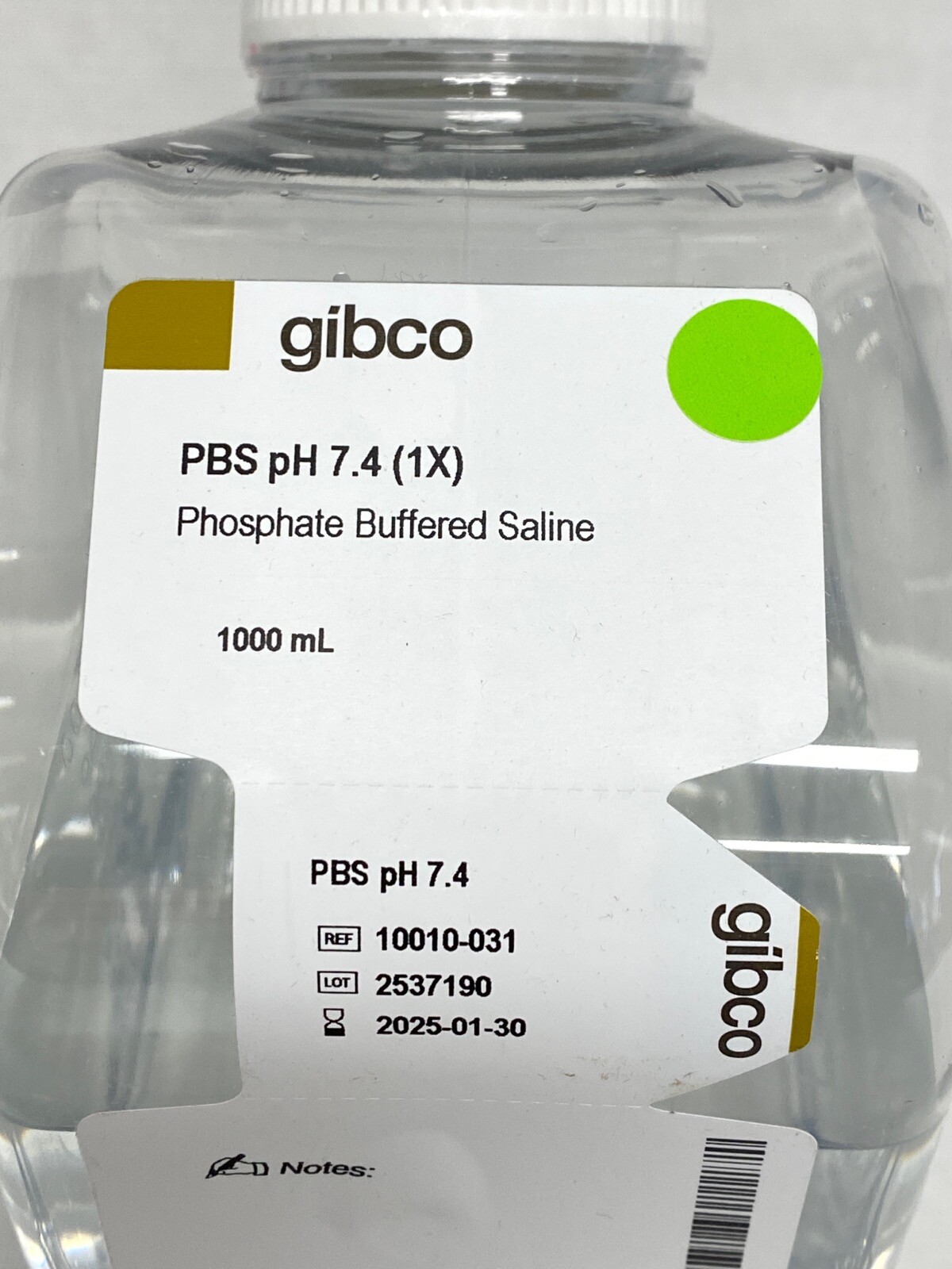 (3) GIBCO 1000mL PBS Phosphate Buffered Saline Solution pH 7.4 (1X) 10010-031