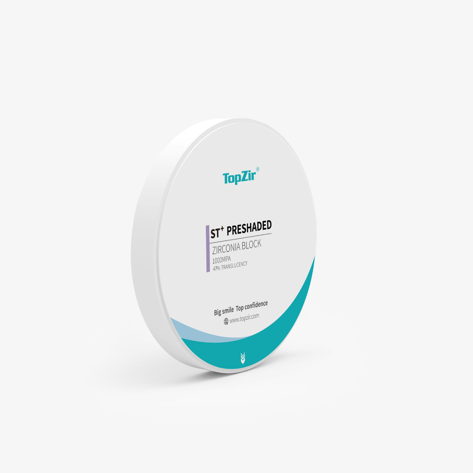 TopZir® ST+ Preshaded Zirconia for Dental Lab Milling | 47% Translucent 1000 MPa