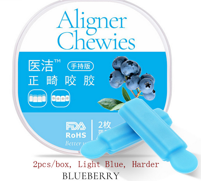 1 Box Dental Aligner Chewies Mouth Tray Seaters BlueBerry Harder