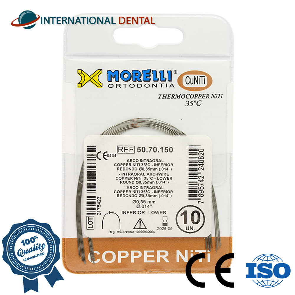 Orthodontic Dental Morelli Intraoral Archwire Thermo Copper NiTi 35° Round