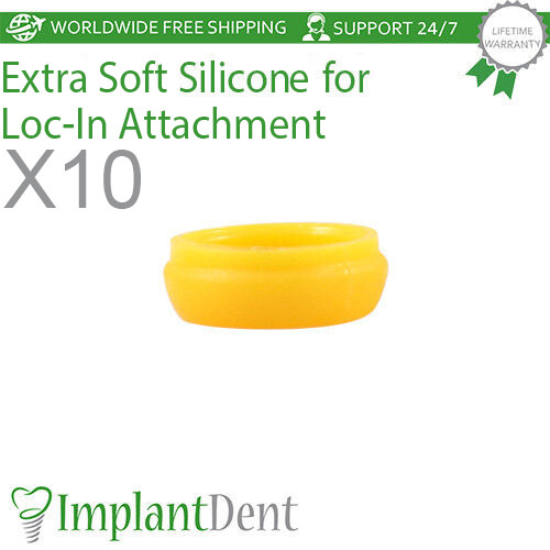 10x Dental Extra Soft Silicone Cap For Loc-In Attachment Dentistry Lab