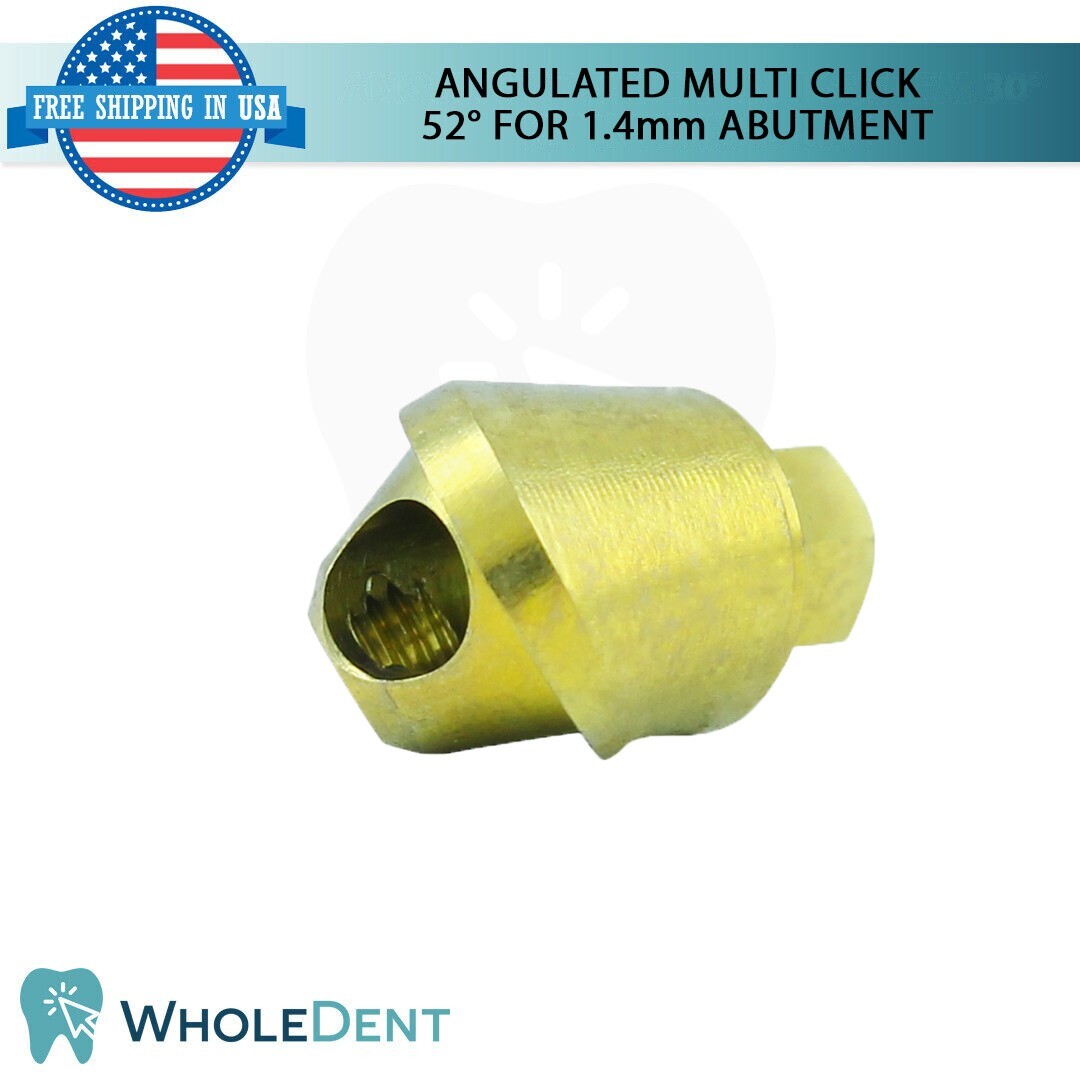 1X Angulated Multi Unit 52° 1.4mm Abutment Attachment Internal Hex 2.42mm