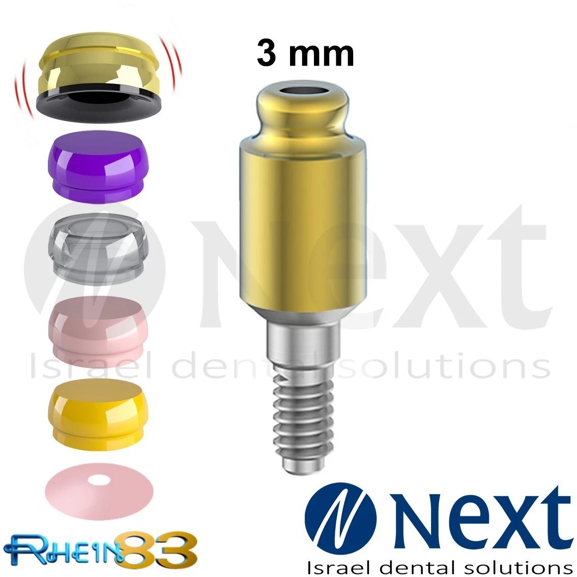 OT Equator abutment 3 mm attachment internal hex Set RHEIN83 with smart box