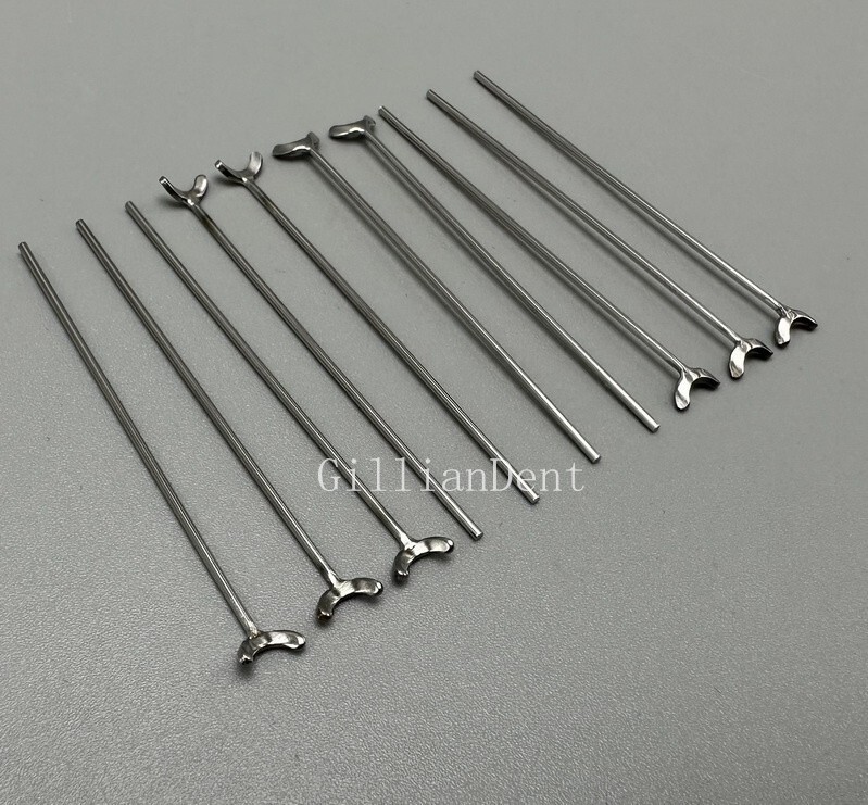 10pcs Dental Ortho Ball Retainer J Clasp Oblique Clasps Bars 0.8/ 0.9mm Y-Type