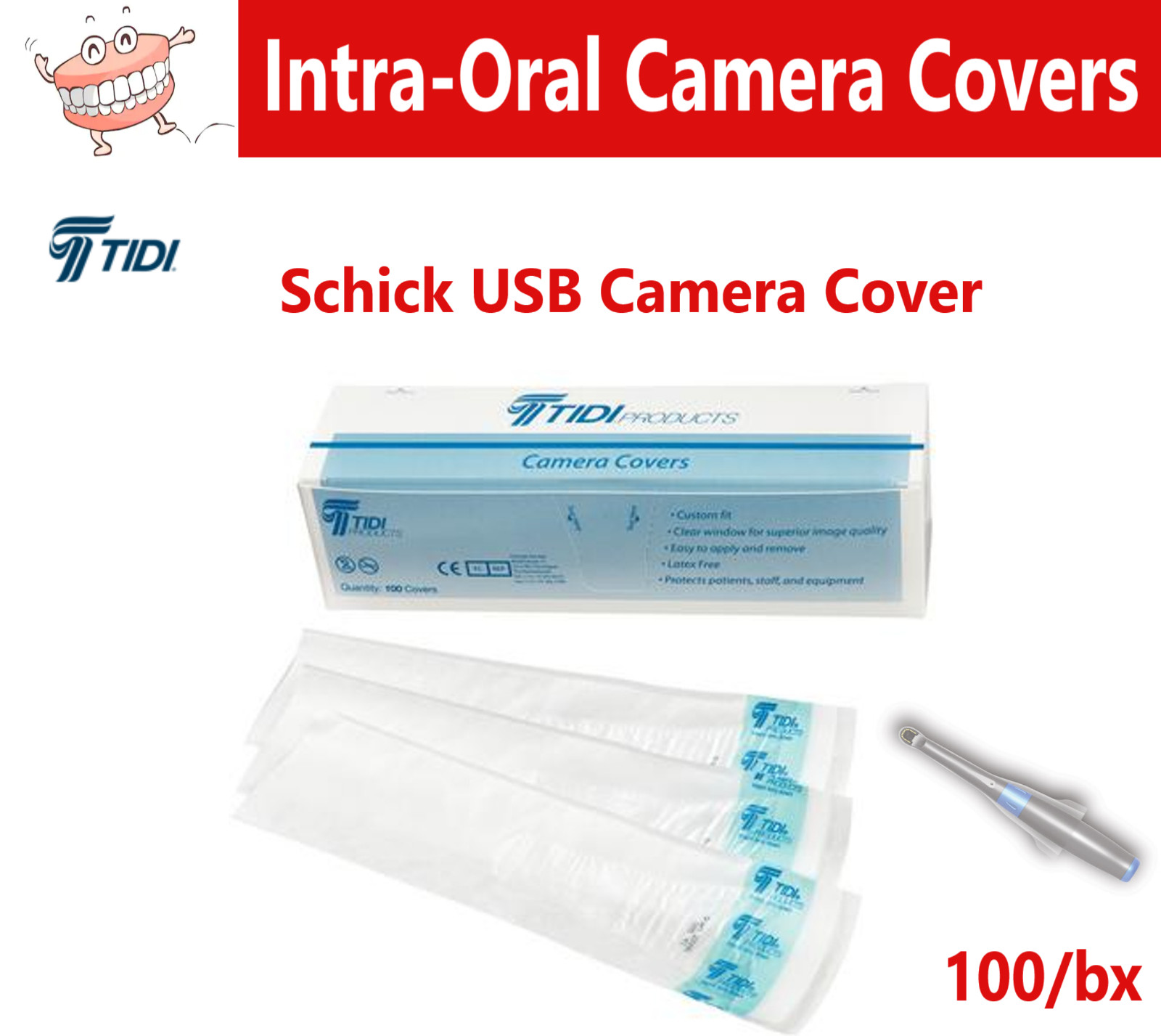 DENTAL Intraoral Camera Cover Sheath For Schick USB, TIDIShield 20808