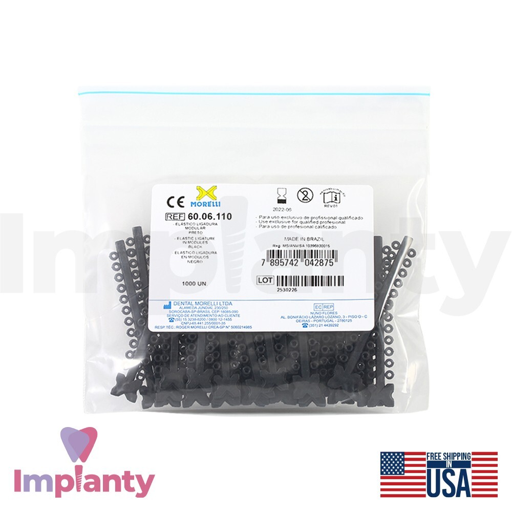 Morelli Polyurethane Elastic Ligature Modules Black Color 1000pcs