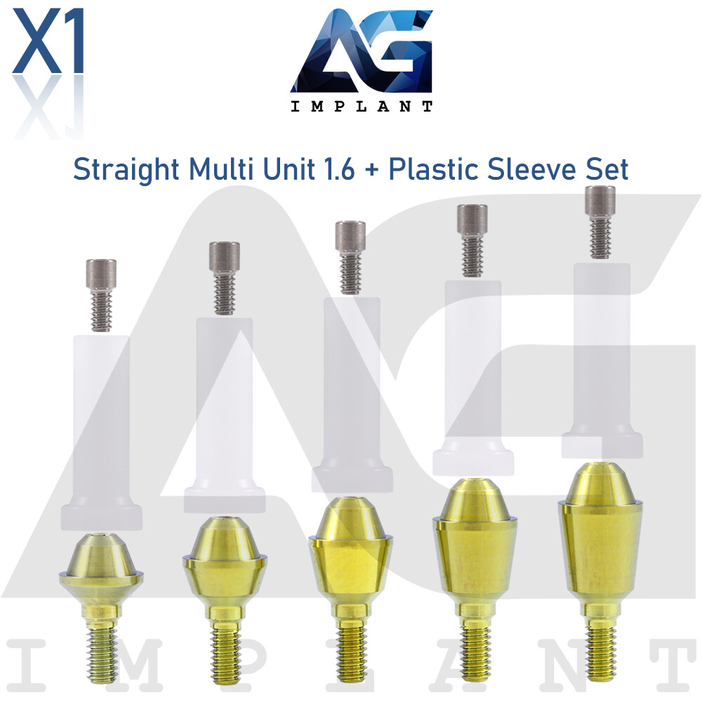 Straight Multi Unit 1.6 Prosthetic System Abutment Set Plastic Hexagon 2.42mm
