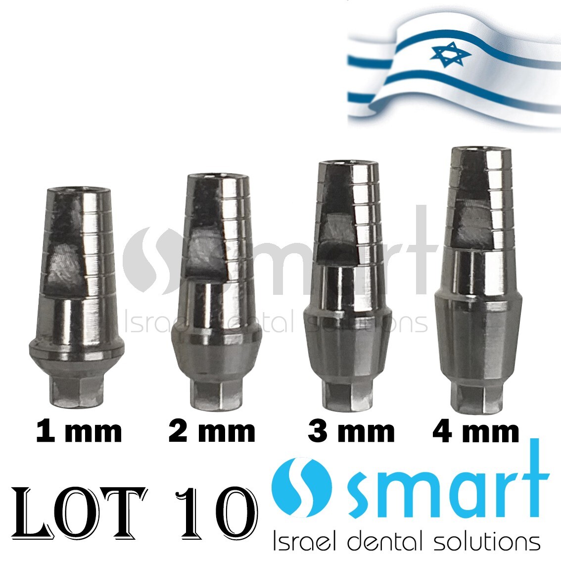 Lot x 10 Straight Titanium Abutment hex 2.42 shoulder screw 1 – 4 mm