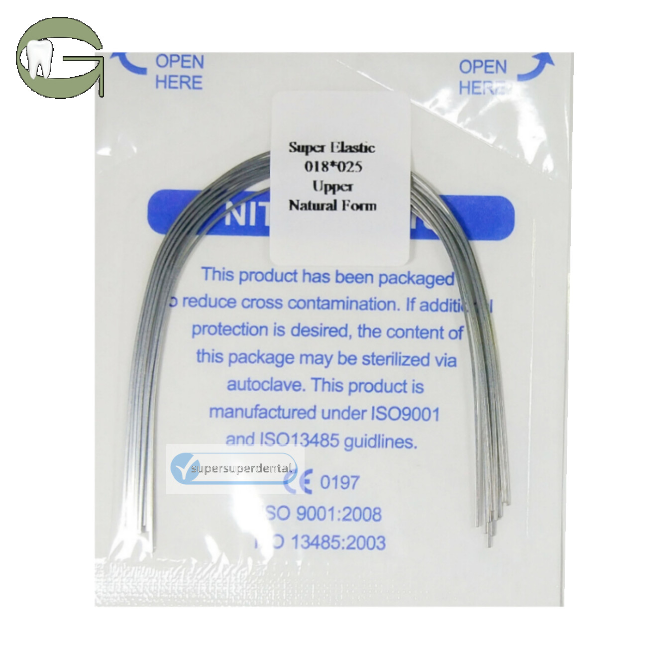 Dental Orthodontic Niti Arch Wire Rectangular Natural Form Super Elastic