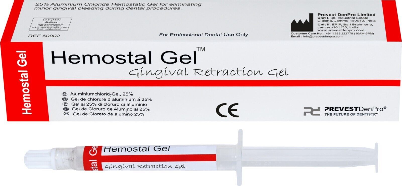 Prevest Hemostal Gel 25 Per Cent Aluminium Chloride Hemostatic Agent Dental Care