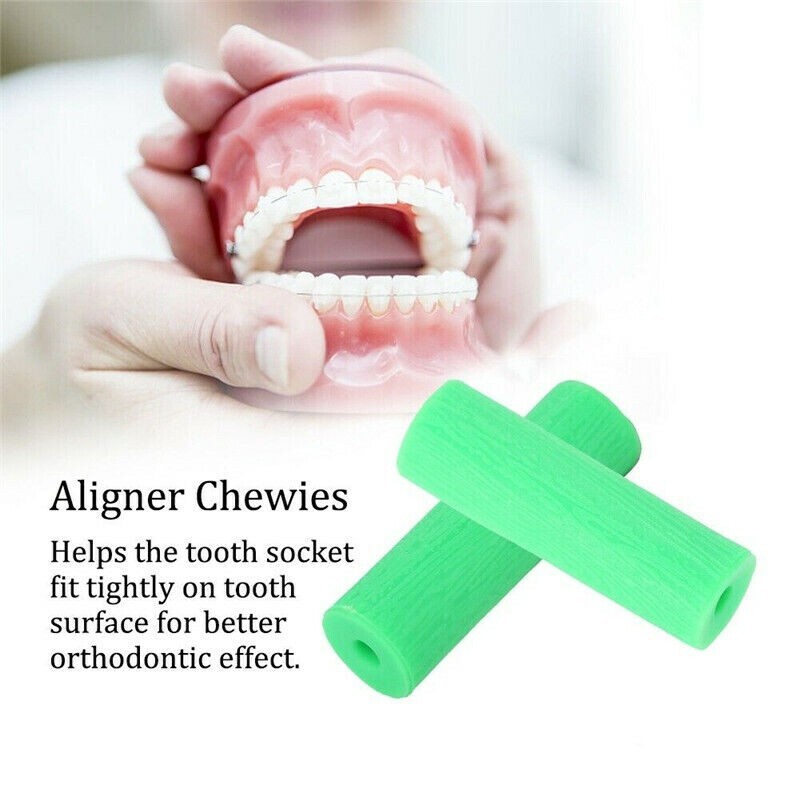 2 Pcs Dental Orthodontic Aligners Chewies Mouth Trays Retainer Seaters Mint