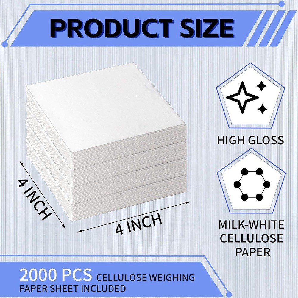 2000 Pcs Cellulose Weighing Sheet Laboratory Sample Weighing Weigh Papers1484