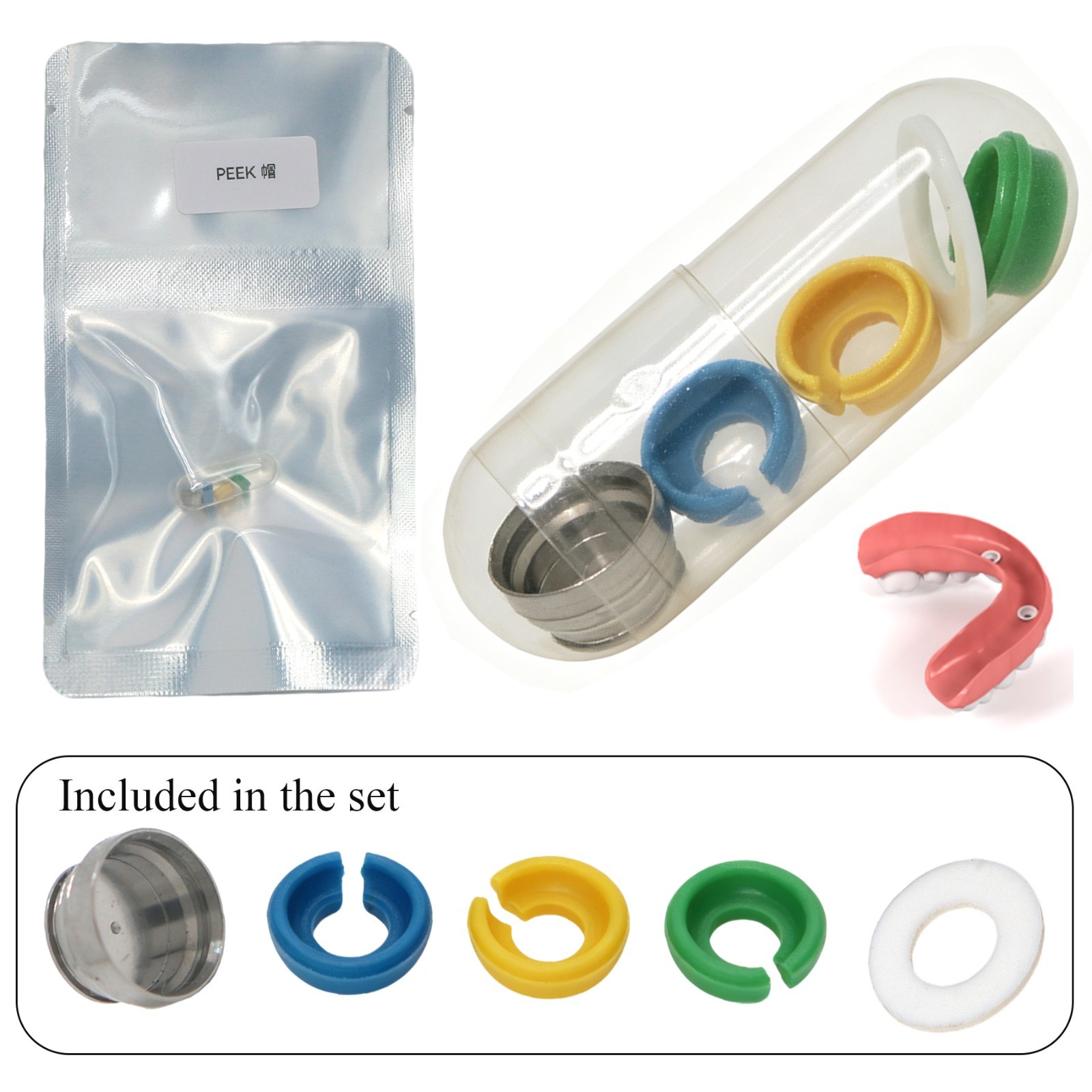 US Dental Overdenture Retention Inserts Cap Titanium Matrix Housing for Novaloc