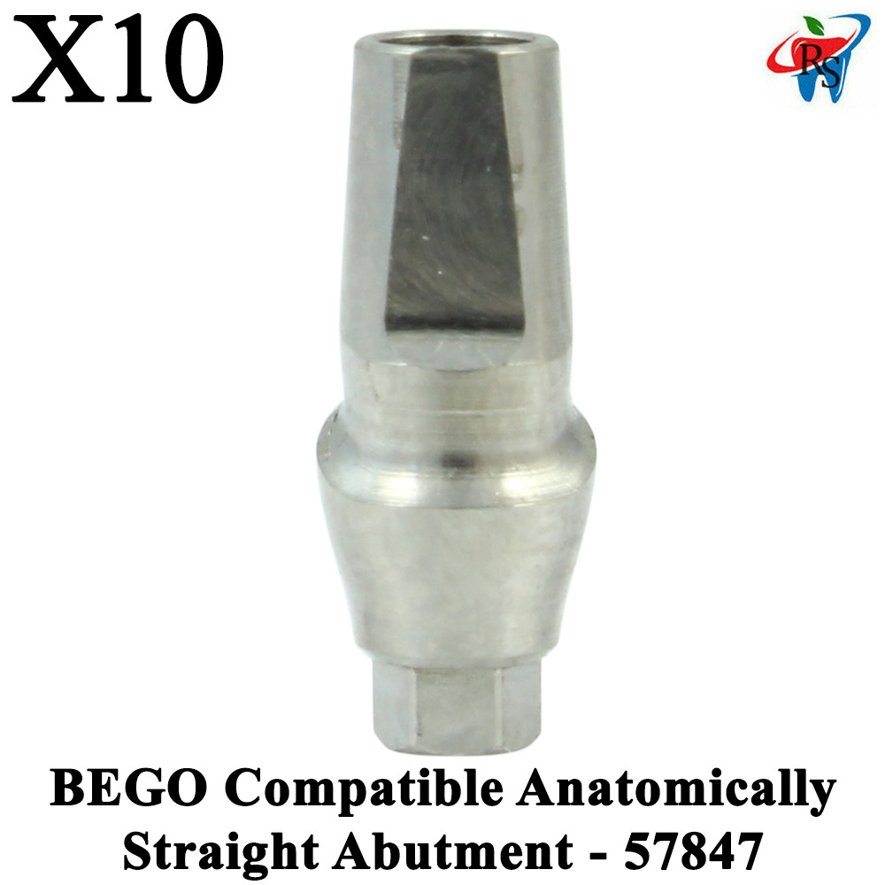 10pcs Dental BEGO Compatible Anatomically Shaped Straight Abutment – 57847