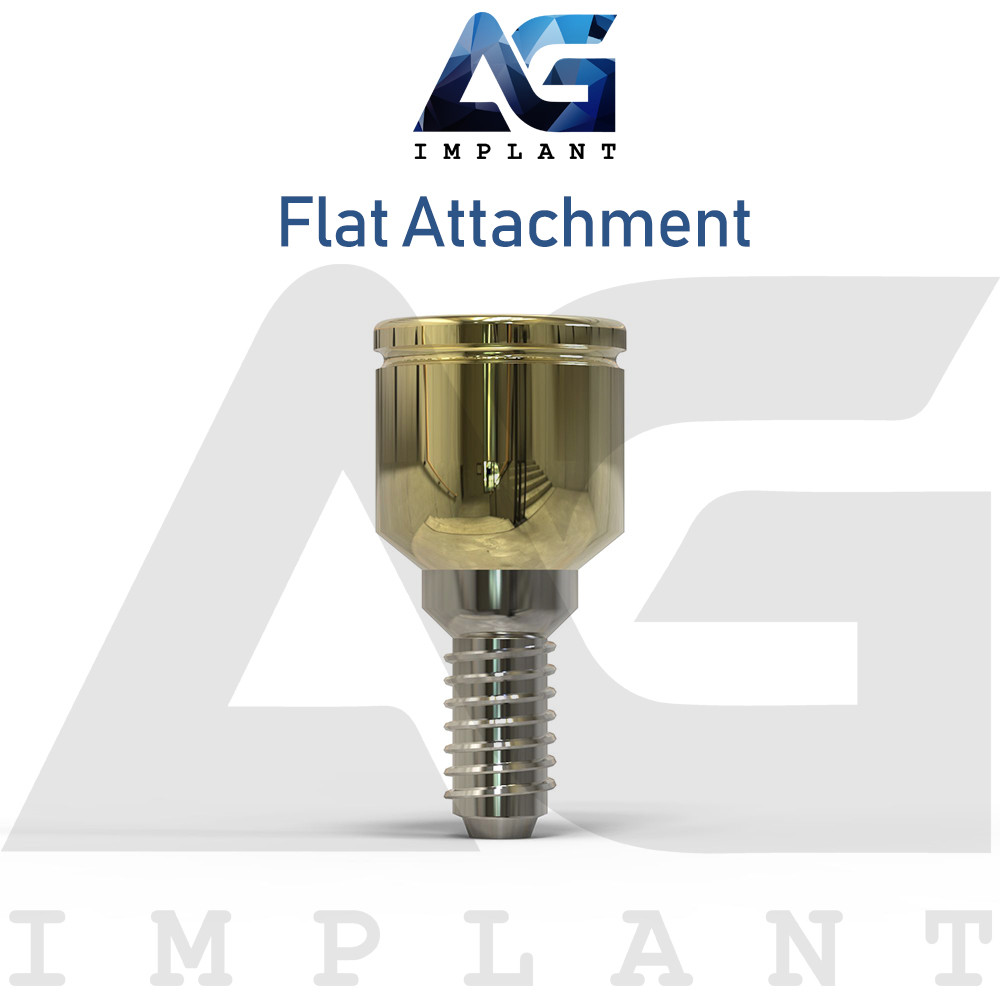 20 Flat Attachment Titanium Overdenture Dental Int Hex Connection 2.42mm