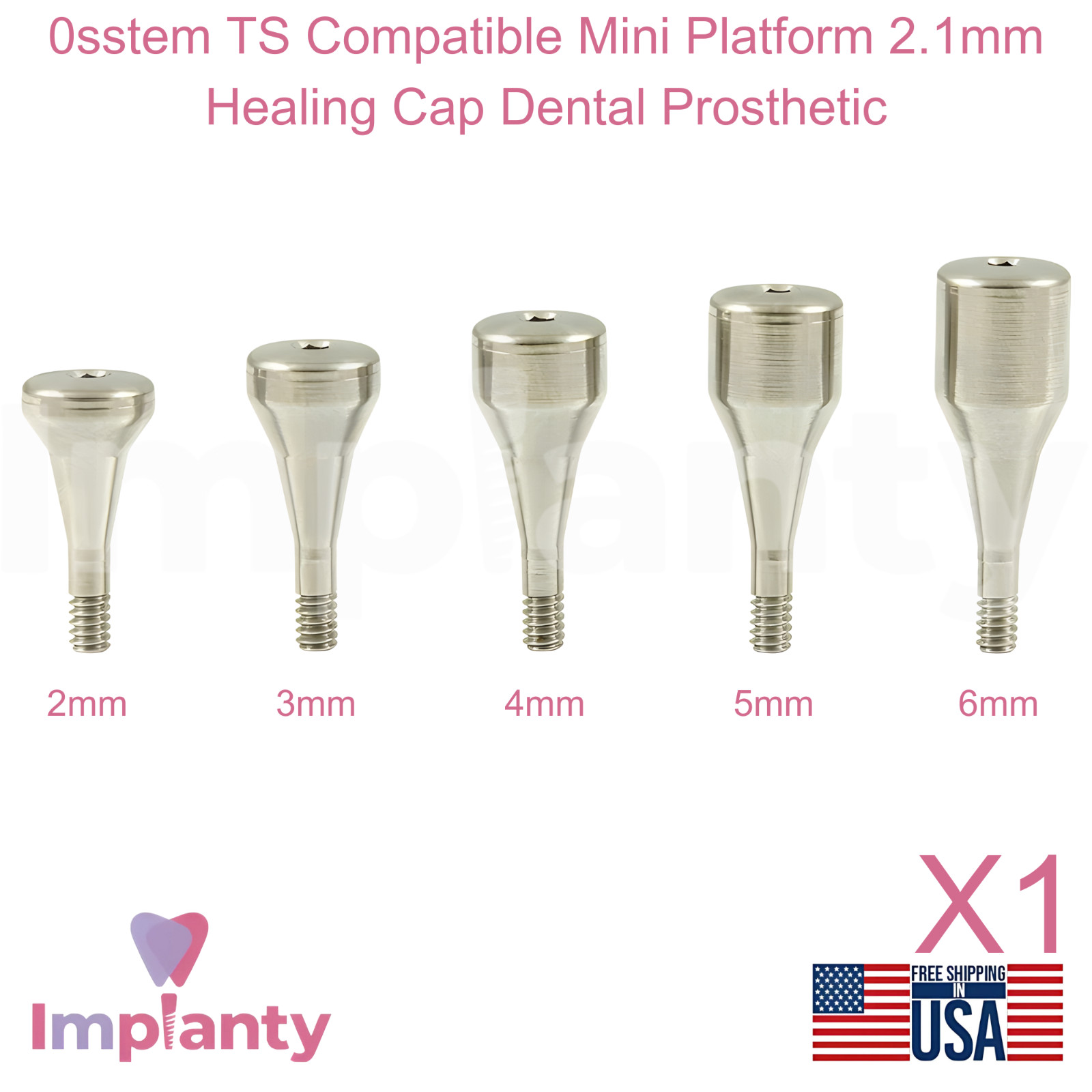0sstem TS Compatible Mini Platform 2.1mm Healing Cap Dental Prosthetic