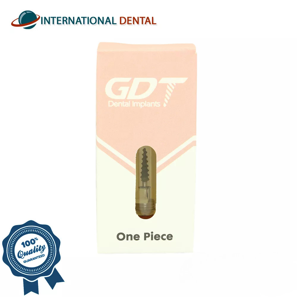 1x GDT Dental One Piece Fixture Titanium SLA Prosthetic Integrated Ø2.4-5.0mm
